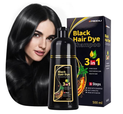 🖤 Shampoing BLACK HAIR – Des Cheveux Noirs et durables sans effet secondaire !