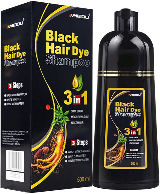 🖤 Shampoing BLACK HAIR – Des Cheveux Noirs et durables sans effet secondaire !