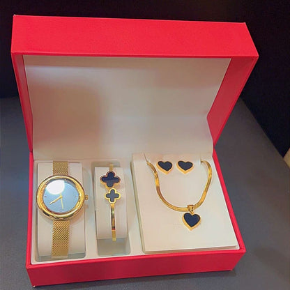 Coffret de montres de luxe pour femmes avec accessoires OFFERTS ((collier, boucles d'oreilles et gourmette))