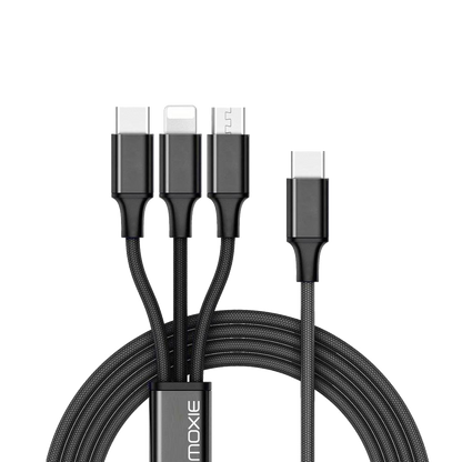 🔥Câble chargeur ULTRA rapide ⚡ 3 en 1 en nylon tressé, sortie APPLE / ANDROID / Type-C : 🎉1 CABLE ACHETÉ = 1 TETE OFFERTE🎁