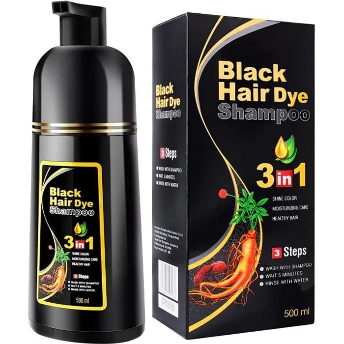 🖤 Shampoing BLACK HAIR – Des Cheveux Noirs et durables sans effet secondaire !