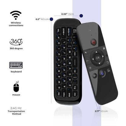 🖥️ Télécommande Intelligente 3-en-1 – Clavier, Souris + Control à distance